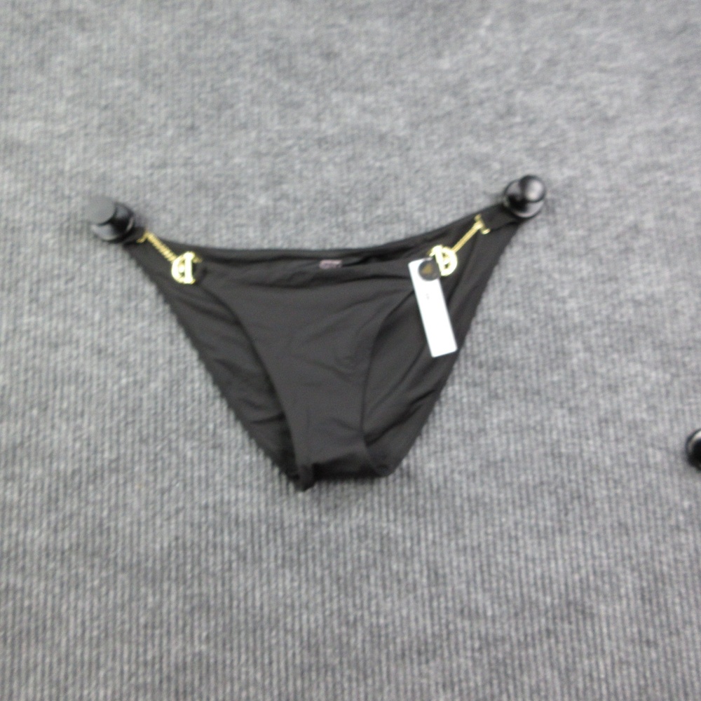 Victoria's Secret Bikini Bottom Womens M Black Medallion Chain Lined NWT